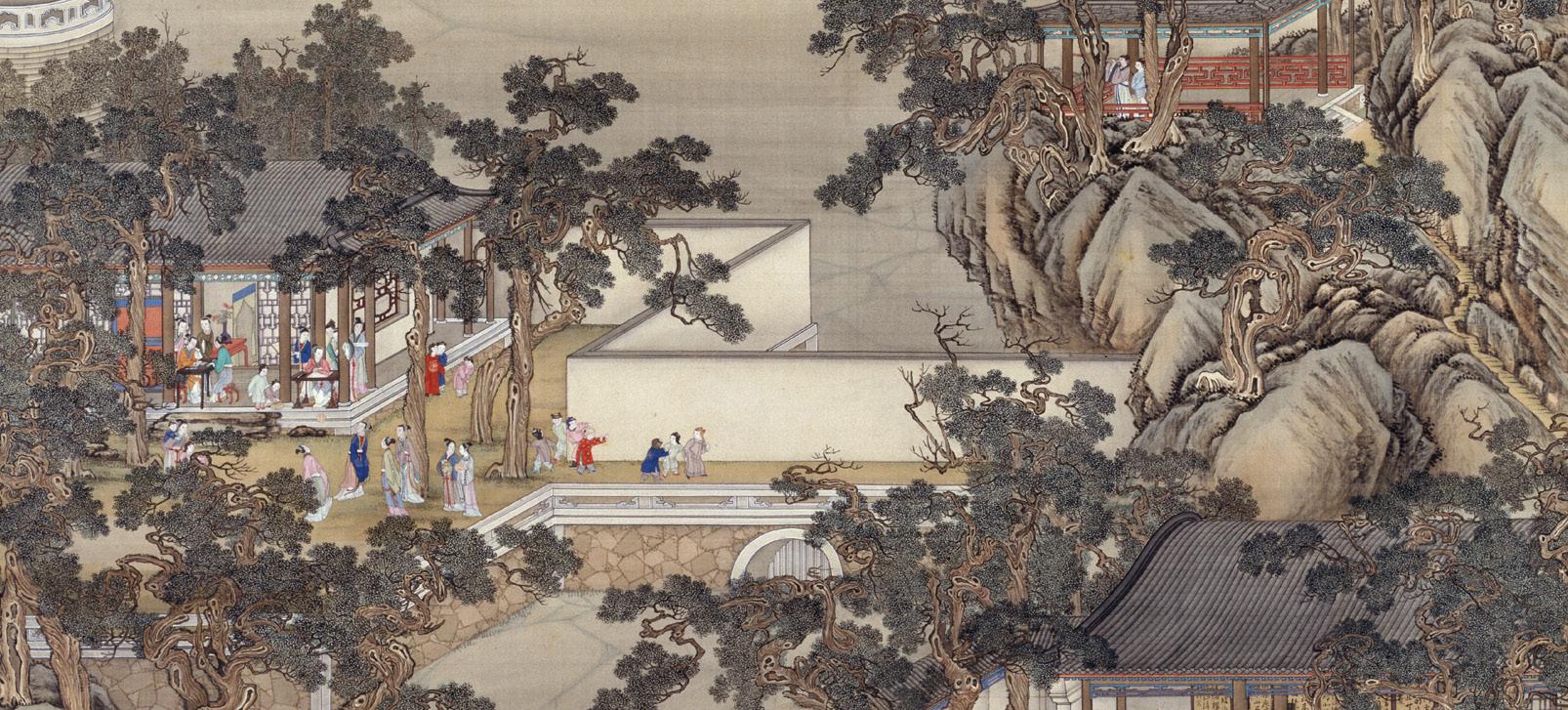 Twelve Months of Leisure — Qing Dynasty imperial scroll